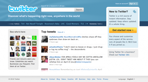 Twitter's New Homepage Design Twitter's New Homepage Design