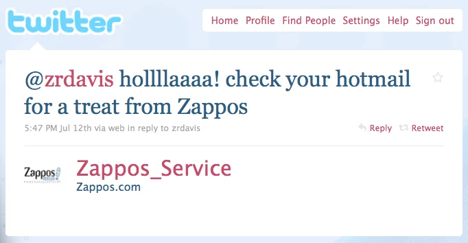 zappos on twitter