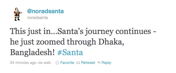 NORAD Santa on Twitter