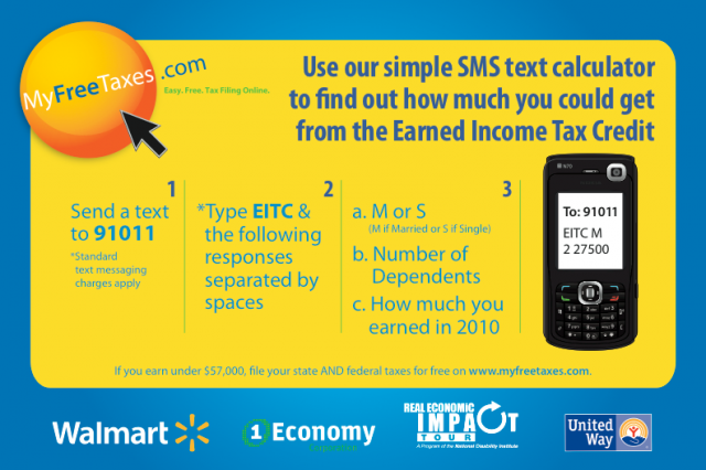 A postcard for the "My Free Taxes" app from Applications For Good. A postcard for the "My Free Taxes" app from Applications For Good.