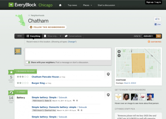 Everyblock neighborhood screenshot Everyblock neighborhood screenshot
