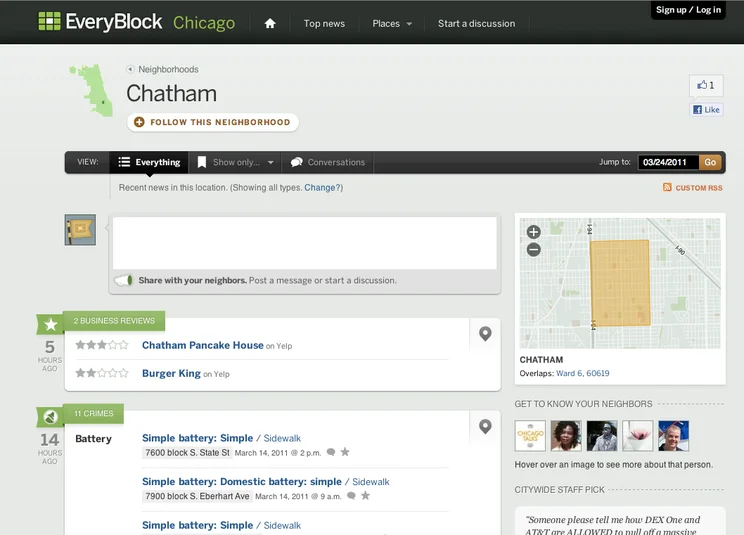 Everyblock neighborhood screenshot