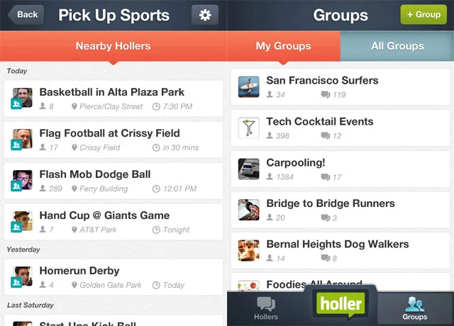 Holler Groups Screen-shot
