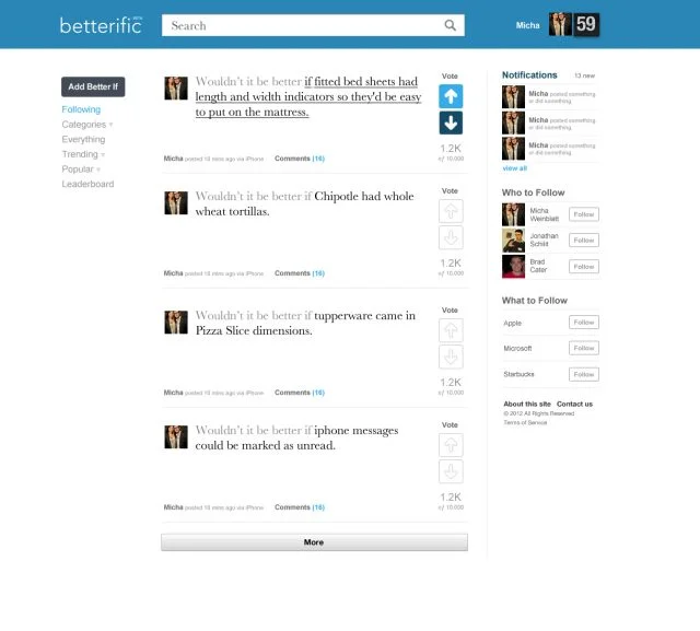 betterific homepage