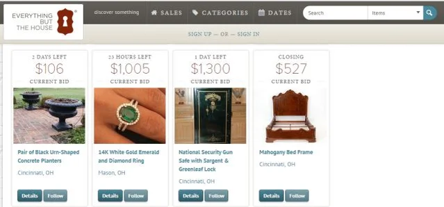 Everything But The House estate sales auction website