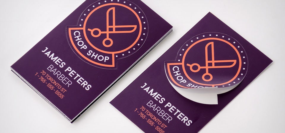 5 creative ways to use stickers to promote your brand chop shop barber business card stickers main - Business Card Stickers 5 creative ways to use stickers to promote your brand chop shop barber business card stickers main - Business Card Stickers