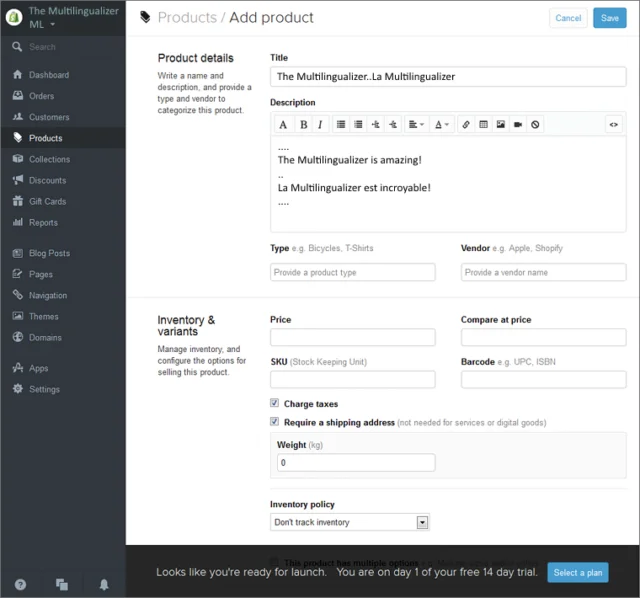 How to make your site multilingual using shopify