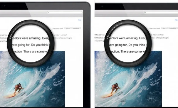 retina screen on iphone