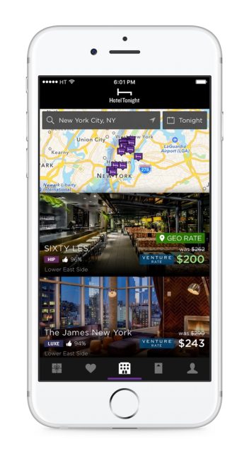 Venture and VentureOne cardholders can get an extra 10 percent off under Capital One's new partnership with HotelTonight. Photo credit: HotelTonight (used with permission)