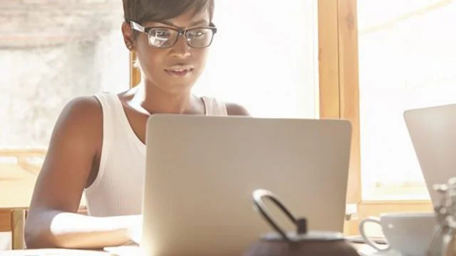 woman working on brand remote work software development skills gap