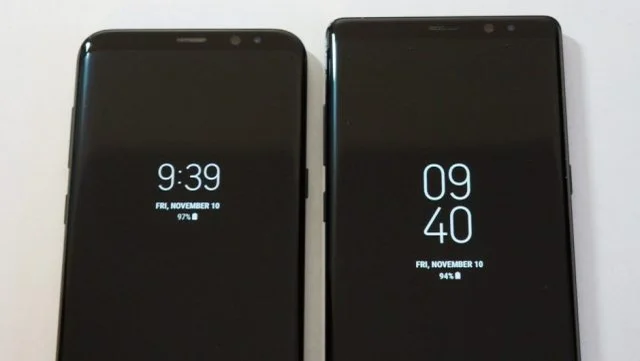 Side by side comparison of the Samsung Galaxy S8+ and Note 8