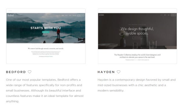 Squarespace template examples