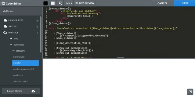 Weebly Code Editor