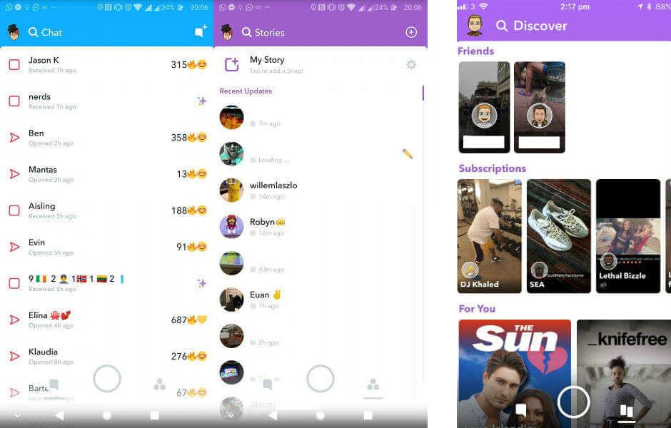 Snapchat redesign