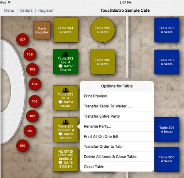 TouchBistro POS tableside features