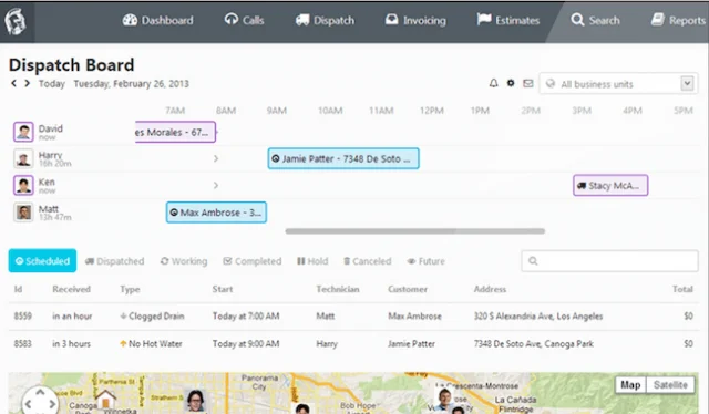 ServiceTitan Dispatch Board