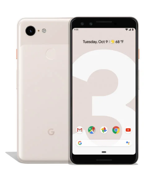 Google Pixel 3 front and back not pink