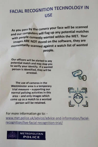 Met Police Facial Recognition Poster Medium