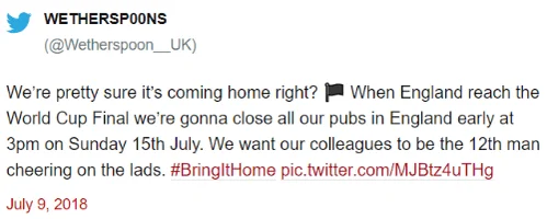Wetherspoons Parody Early Close Tweet Small