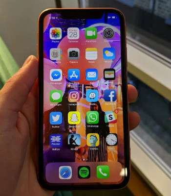 iphone xr in hand small