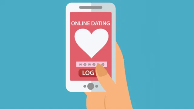 Tinder Vector image woman holding phone