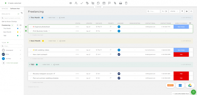 clickup project management template