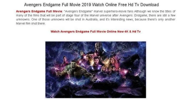 'Avengers: Endgame' download scam
