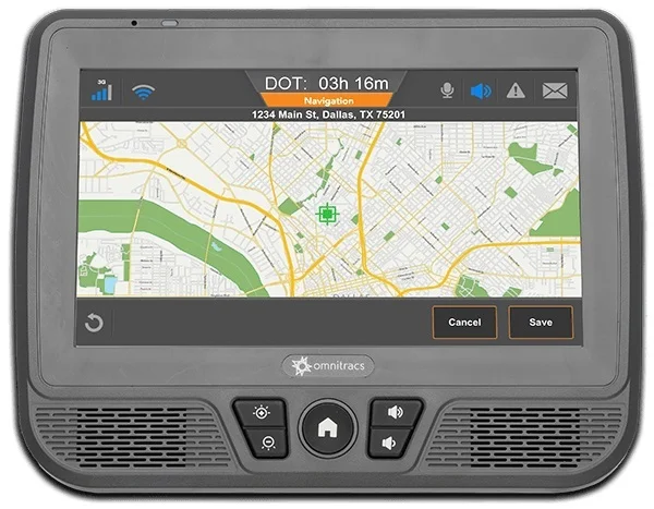 The Omnitracs ELD IVG nav map