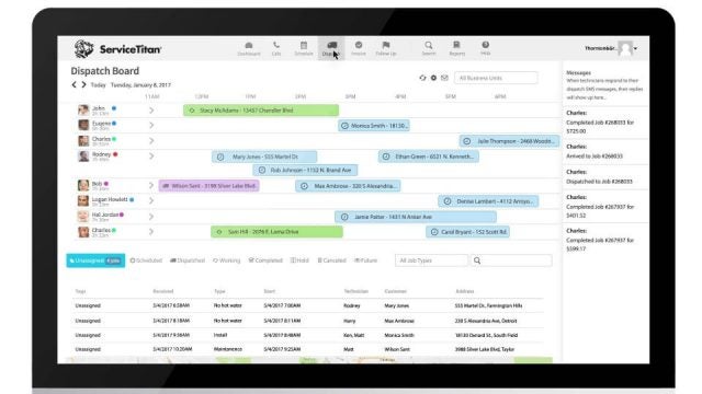 ServiceTitan Dispatch Board