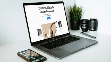 wix homepage on macbook pro
