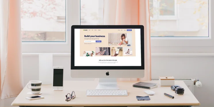 shopify homepage on desktop computer