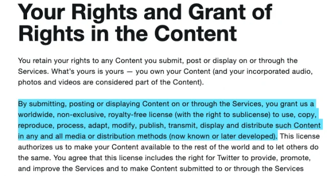 Twitter Terms of Service