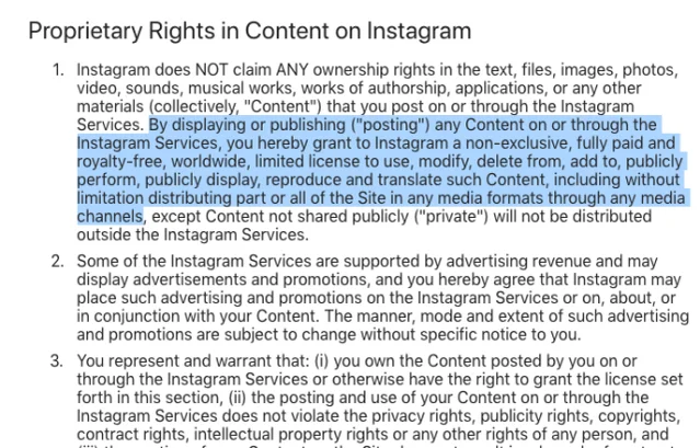 Instagram Terms of Service