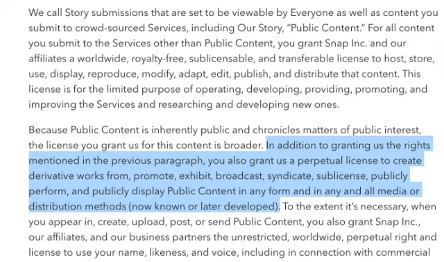 Snapchat Terms of Service