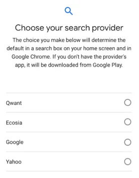 Android Google Search Engine Options