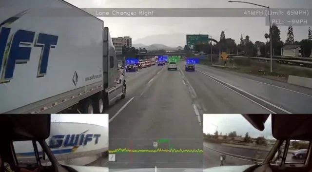 360 degree view: Passing a truck