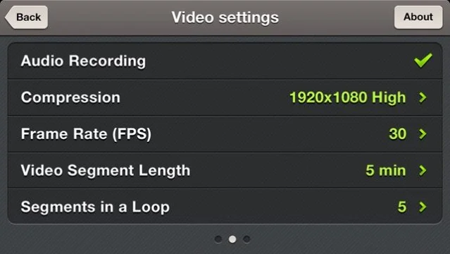 Car Camera dash cam app settings
