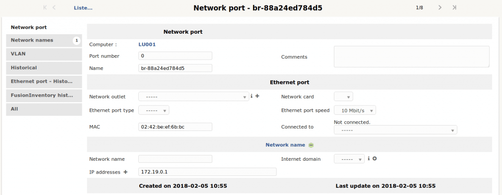 GLPI network port