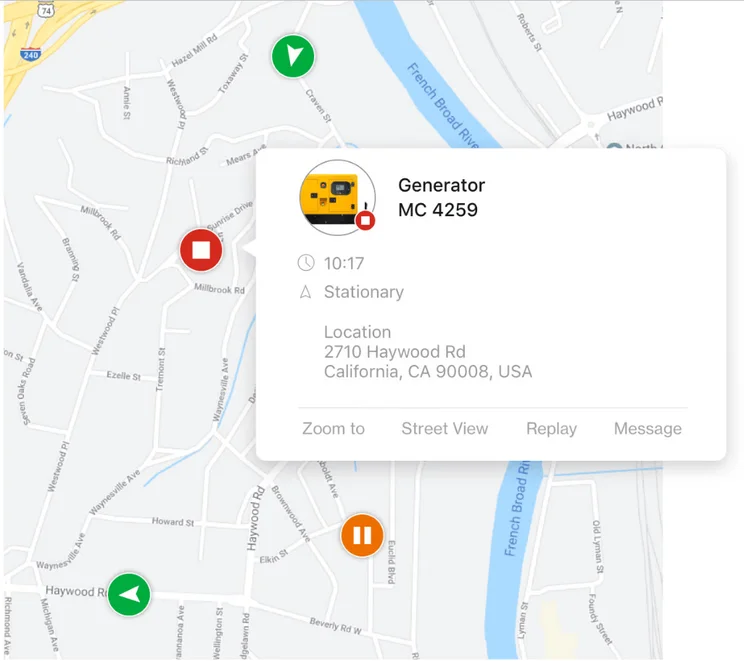 Verizon asset tracking map