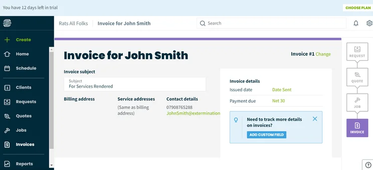 Invoice in Jobber