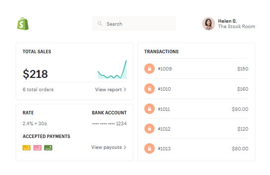 shopify pos transactions dashboard