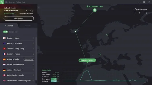 ProtonVPN SC Connected