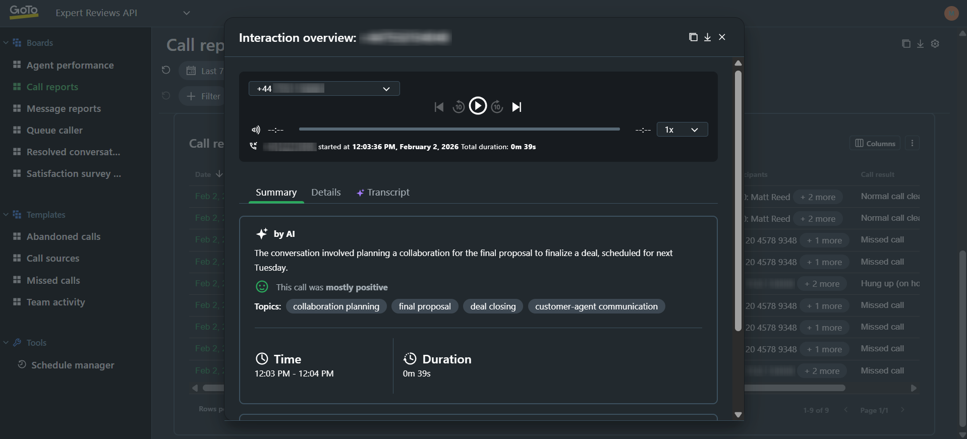 GoTo Connect testing screenshot. Source: Tech.co testing