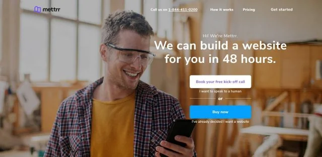 Mettrr web design homepage