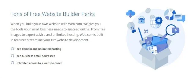 Web.com website builder perks