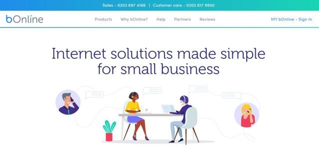 The bOnline homepage