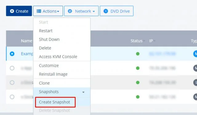 1&1 Hosting Actions