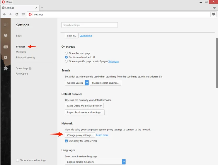 Torguard: Changing settings
