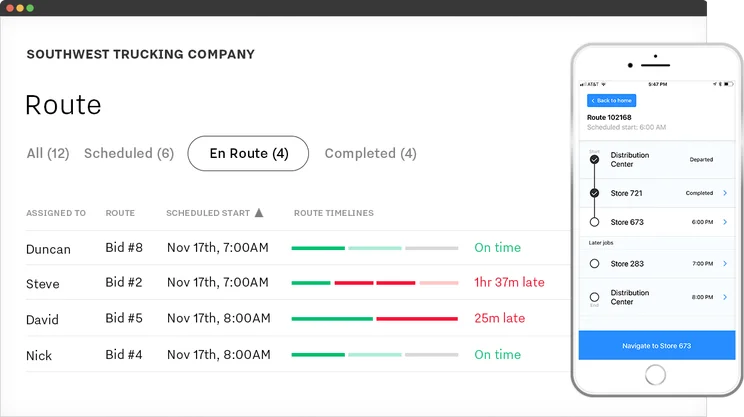 Samsara helps track route progress