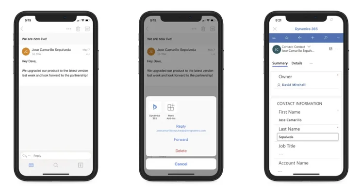 Microsoft Dynamics: mobile app